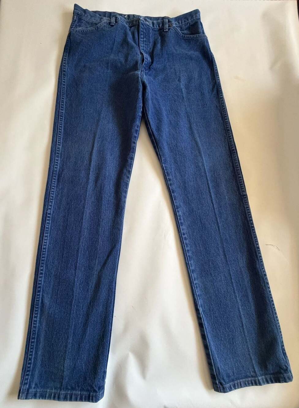 Wrangler Jeans Mens 38x36 Blue Denim Cowboy Cut Straight Workwear